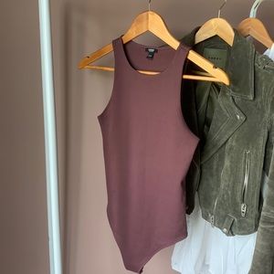 Express high neck ribbed bodysuit